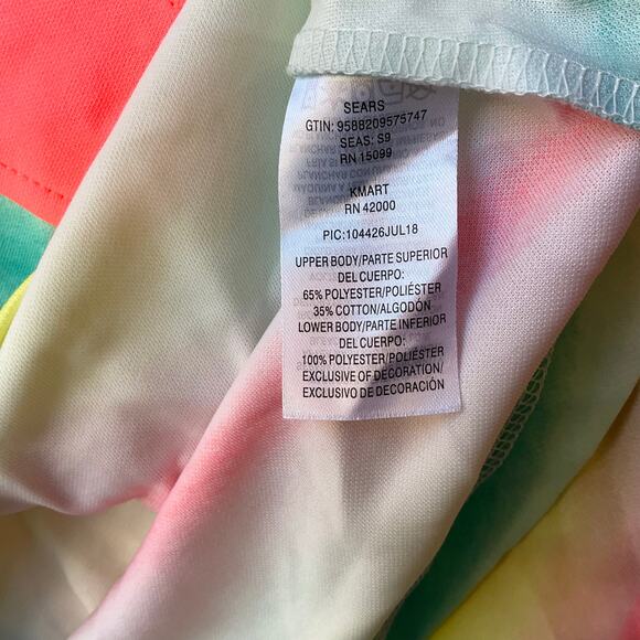 CRB Girl’s ShortSleeve Knee Length Stretch Dress size 16,White & Rainbow,Unicorn - Picture 9 of 10